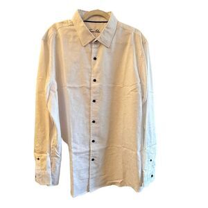 Tasso Elba ~ White paisley printed shirt ~ size XXL ~ Cotton/Poly Blend